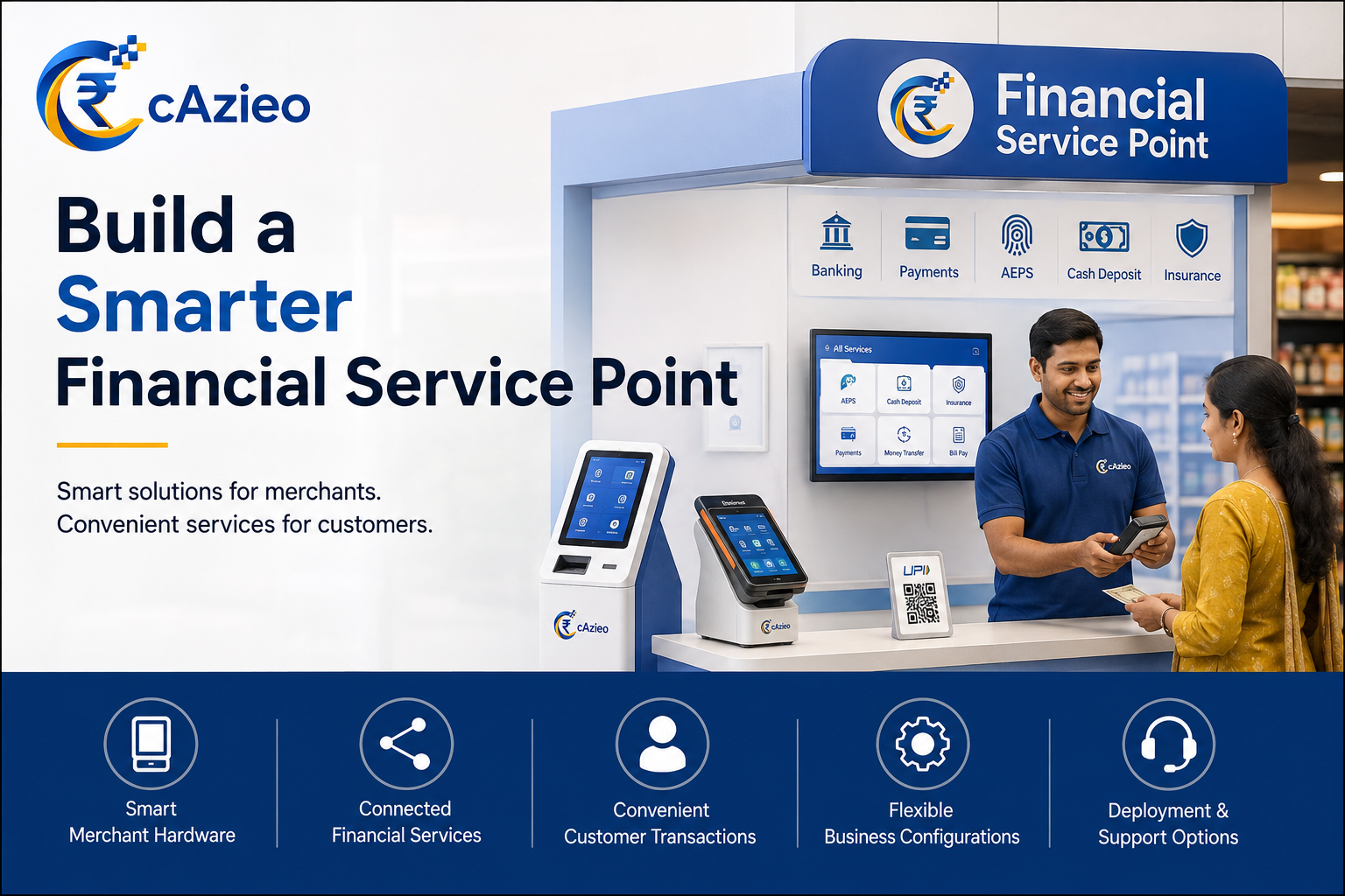 cAzieo mobile banking home dashboard